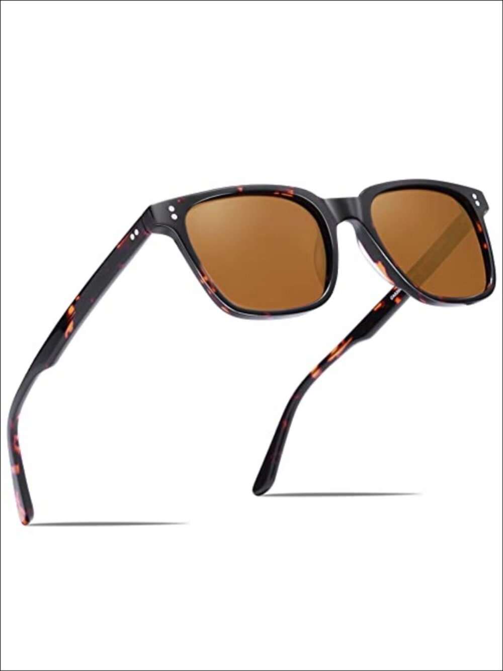 Polarized Square Wrap Sunglasses Acetate Frame UV400 Protection